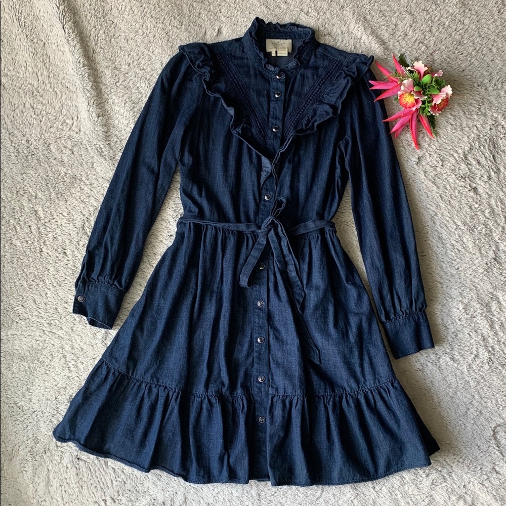 Kate Spade Long Sleeve Denim Dress Size XS